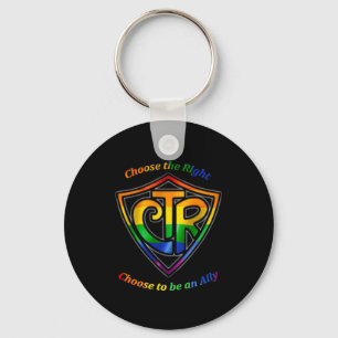 Porte-clés CTR d'arc-en-ciel - Allié de LDS LGBT