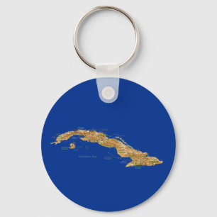 Porte-clés Cuba Map Keychain