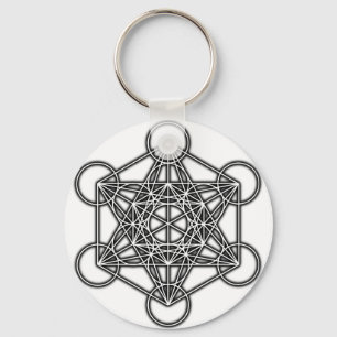 Porte-clés Cube de Metatron (Noir)