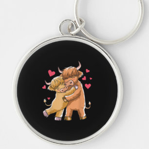 Porte-clés Cuddle Highland Cattle Scottish Cow Farmers Cadeau