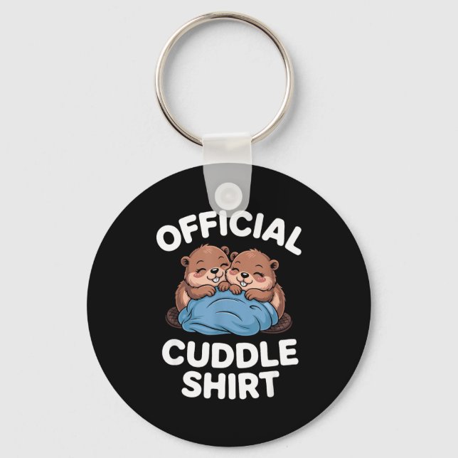 Porte-clés Cuddle Shirt Cute Beavers Snuggling  (Recto)