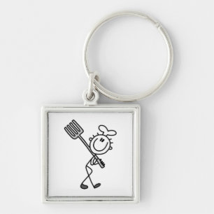 Porte-clés Cuisinier Bonhomme Allumette Avec Fourchette