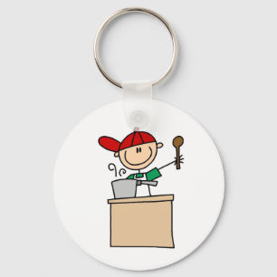 Porte-clés Cuisinier bonhomme allumette masculin