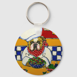 Porte-clés Cuisinier Bouledogue