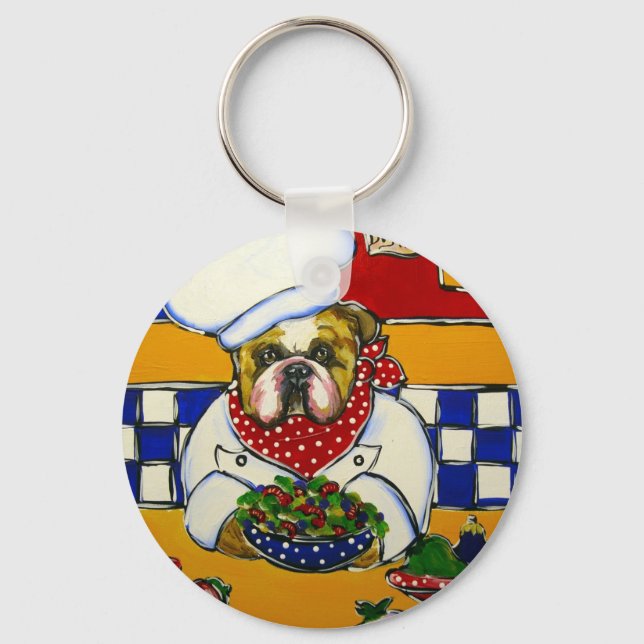 Porte-clés Cuisinier Bouledogue (Recto)