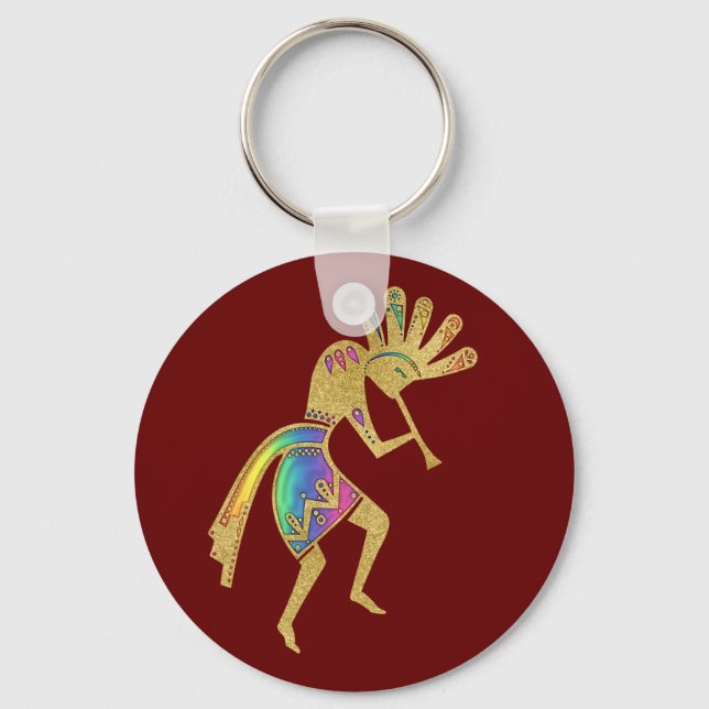 Porte-clés Culture amérindienne - Danse Kokopelli 5 (Recto)