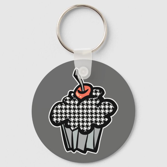 Porte-clés cupcake houndstooth (Recto)