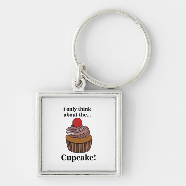 Porte-clés Cupcake Je ne pense qu'au Cupcake  (Devant)
