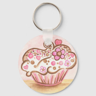 Porte-clés Cupcake rose Coeur Clavier
