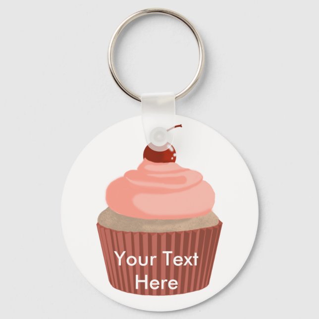 Porte-clés Cupcake rose et rouge (Recto)