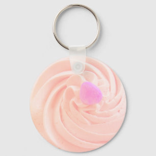 Porte-clés Cupcake rose gelé bonbon coeur mignon