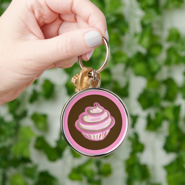 Porte-clés Cupcake Tourbillon Rose (Main)