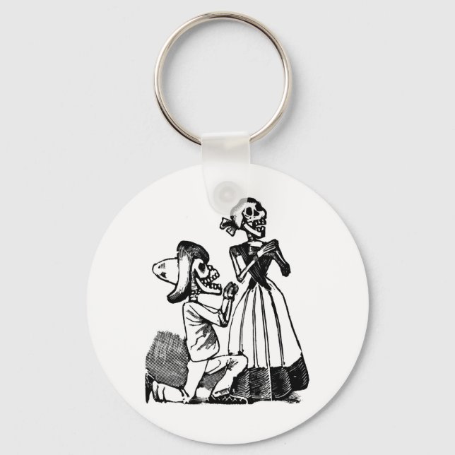 Porte-clés Cupidon Calavera, Skeleton Lovers c. Années 1900 (Recto)