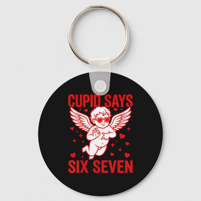 Porte-clés Cupidon de la Saint-Valentin dit six sept Mème Fil (Recto)