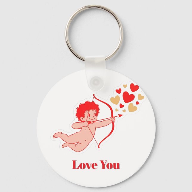 Porte-clés Cupidon mignon avec arc et flèche (Recto)