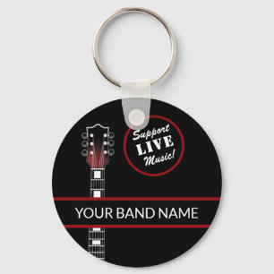 Porte-clés Custom Band Merch Support Live Music Guitar Rock