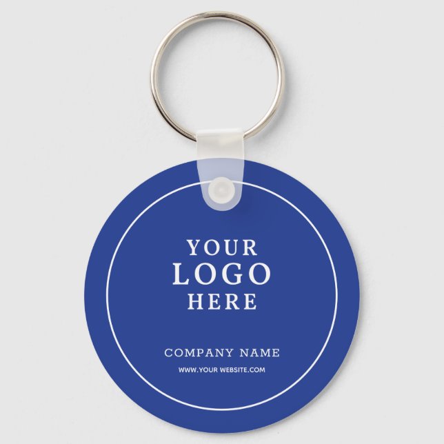 Porte-clés Custom Blue Business Logo Qr Code Promotional   (Recto)