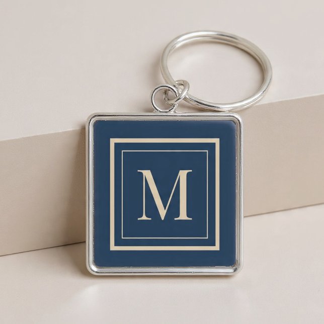 Porte-clés Custom Blue & Vanilla Framed Monogram (Créateur téléchargé)