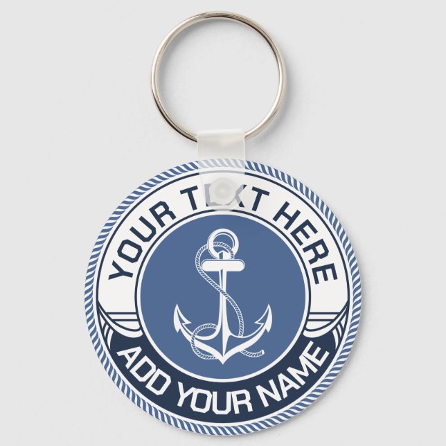 Porte-clés Custom Boat Name and Captain Nautical Anchor (Recto)