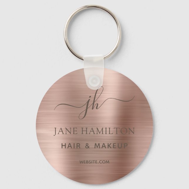 Porte-clés Custom Brushed Metal Promotional Business Name (Recto)