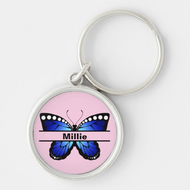 Porte-clés Custom Butterfly Name Keychain Gift for Her (Devant)