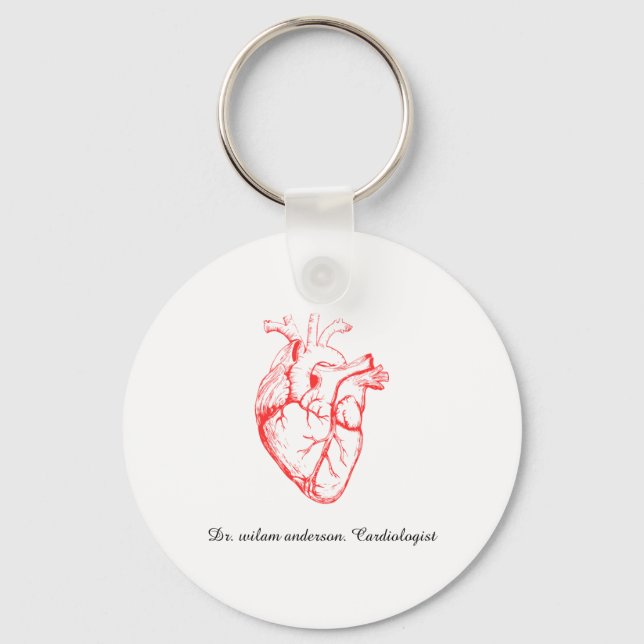 Porte-clés Custom Cardiologist Heart Anatomy Art (Recto)