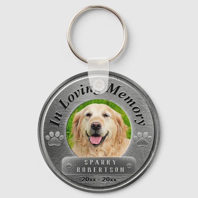 Porte-clés Custom Dog Memorial Silver (Recto)