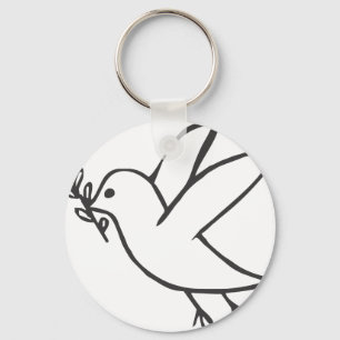 Porte-clés Custom Dove of Peace Sketch Logo