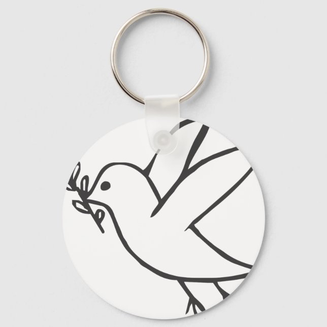 Porte-clés Custom Dove of Peace Sketch Logo (Recto)