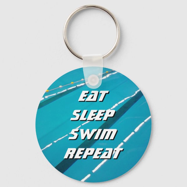 Porte-clés Custom eat sleep swim repeat swimming keychain (Recto)