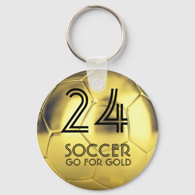 Porte-clés Custom Go for Gold Soccer Ball Waterproof Keychain (Recto)