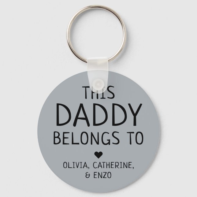 Porte-clés Custom Grey Ce Papa Appartient À La Fête des pères (Recto)