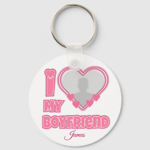 Porte-clés Custom I Love My Boyfriend - Ajouter photo et nom