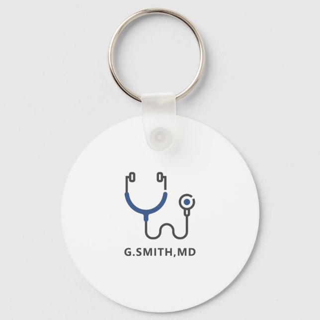 Porte-clés Custom Name | Medical Stethoscope | Doctor Nurse (Recto)