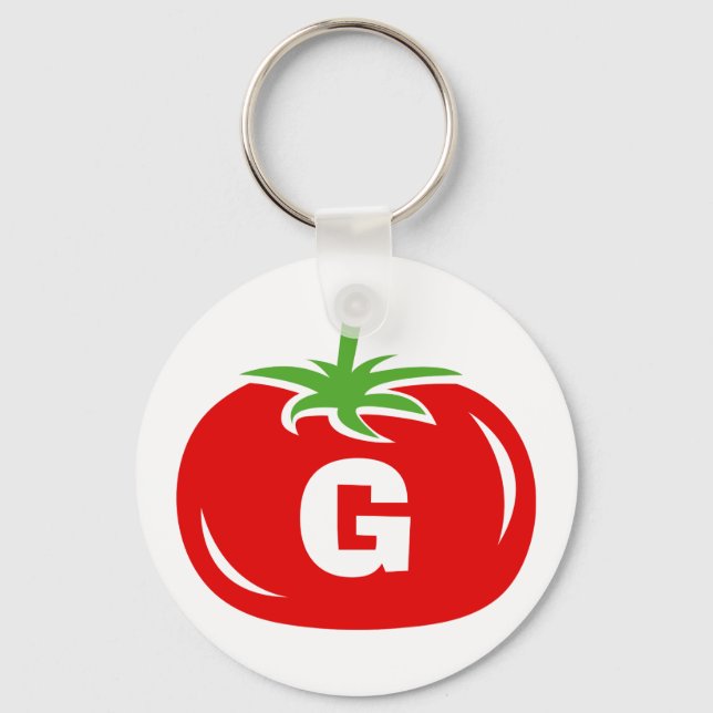 Porte-clés Custom name monogram red tomato keychains (Recto)