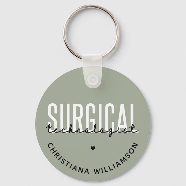Porte-clés Custom Name Surgical Technologist Med Surg Tech (Recto)