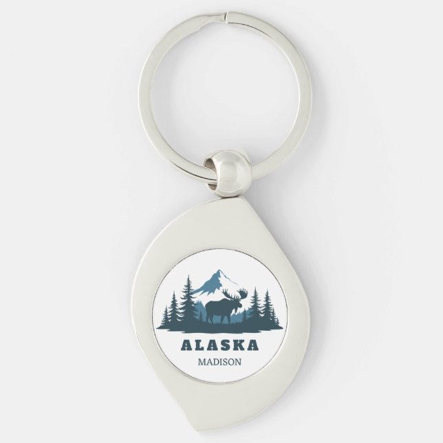 Porte-clés Custom Name & Text ALASKA (Devant)