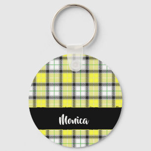 Porte-clés Custom name yellow plaid