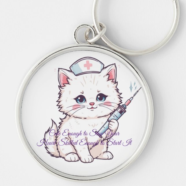 Porte-clés Custom Nurse Cat Skilled Enough (Devant)
