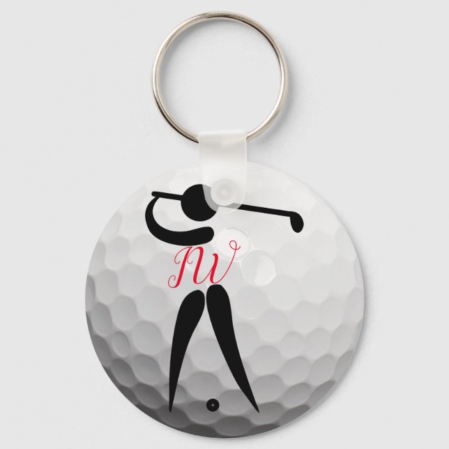Porte-clés Custom Personalised Golf Ball Keyring (Recto)