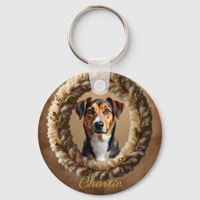 Porte-clés Custom Pet Portrait – Just Upload a Simple Photo (Recto)