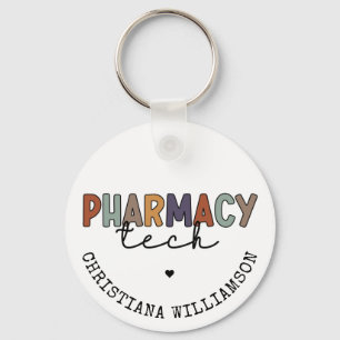 Porte-clés Custom Pharmacy Tech Retro Pharmacy Technician