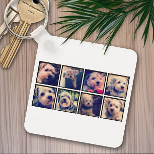 Porte-clés Custom Photo Collage with Square Photos