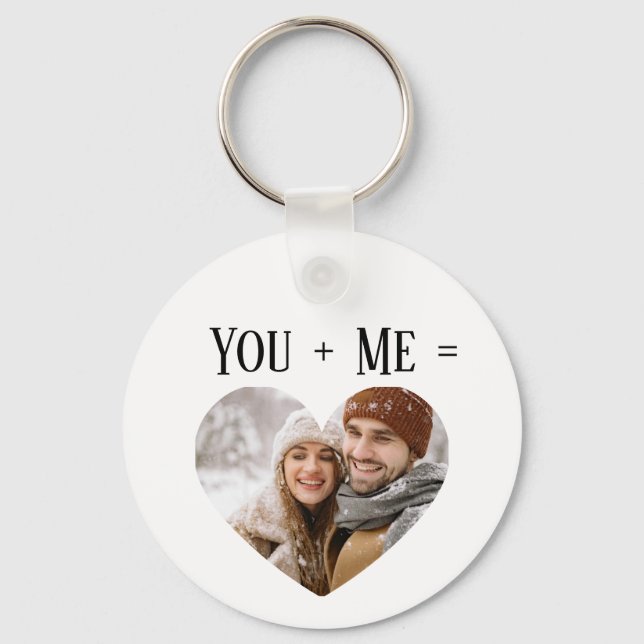 Porte-clés Custom Photo Couple Love Heart Keychain (Recto)