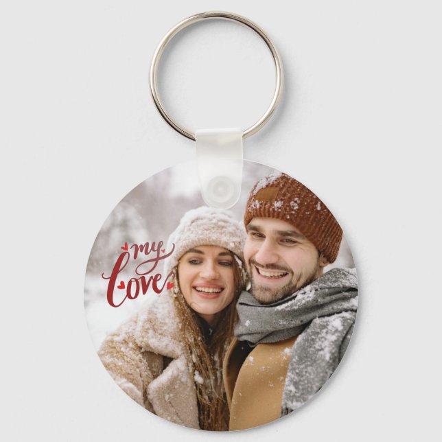 Porte-clés Custom Photo Couple My Love Keychain (Recto)