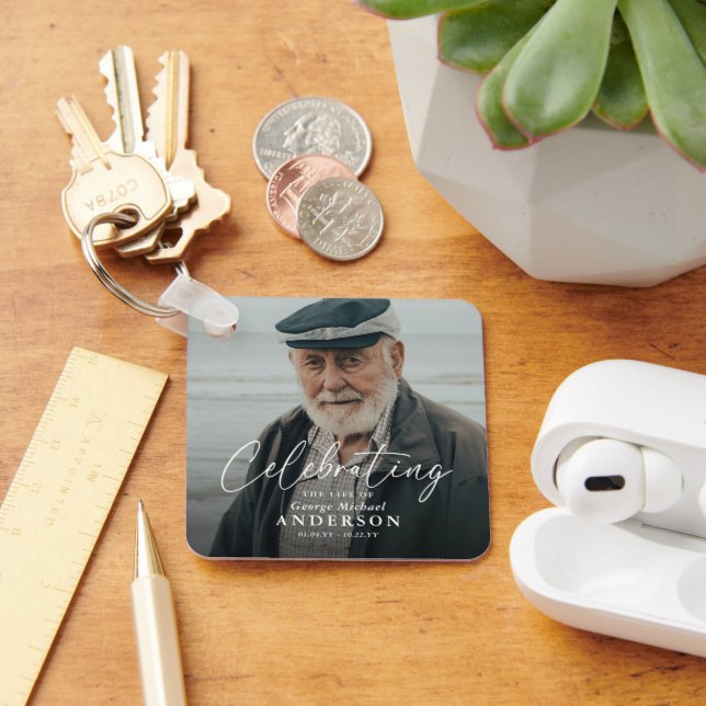 Porte-clés Custom Photo Funeral Sympathy Keepsake (Bureau)