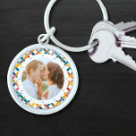 Porte-clés Custom Photo Modern Colorful Personalized<br><div class="desc">Custom Photo Modern Colorful Personalized Keychain features a colorful modern geometric pattern with your favorite photo in the center. PHOTO TIP: center your photo prior to uploading to Zazzle. Perfect as a gift for mom,  dad,  grandparents,  friends,  family and more. Designed by Evco Studio www.zazzle.com/store/evcostudio</div>