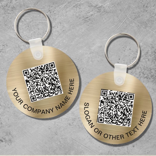 Porte-clés Custom QR Code Promotional Gold (Créateur téléchargé)