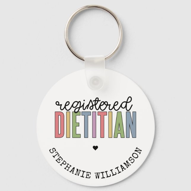 Porte-clés Custom Registered Dietitian Multicolored RD (Recto)