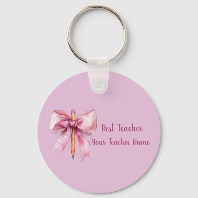 Porte-clés Custom Teacher Name Keychain Teacher Appreciation (Recto)